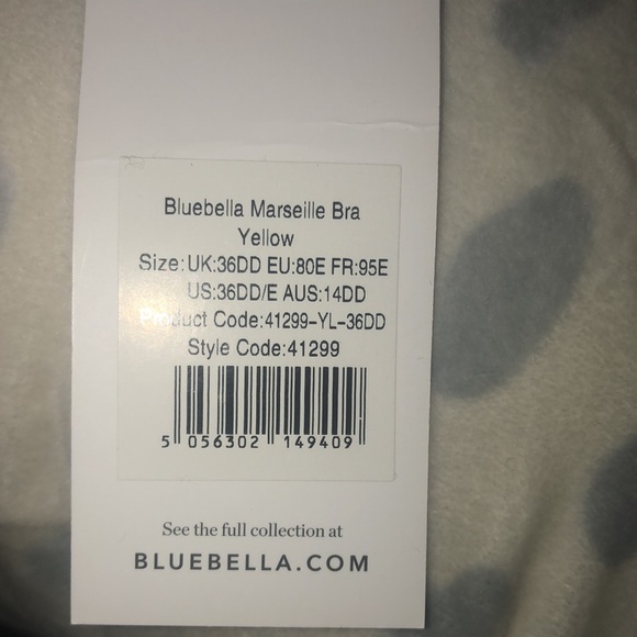 BNWT Marseille Bra Yellow by Bluebella in size 36DD - Picture 9 of 9